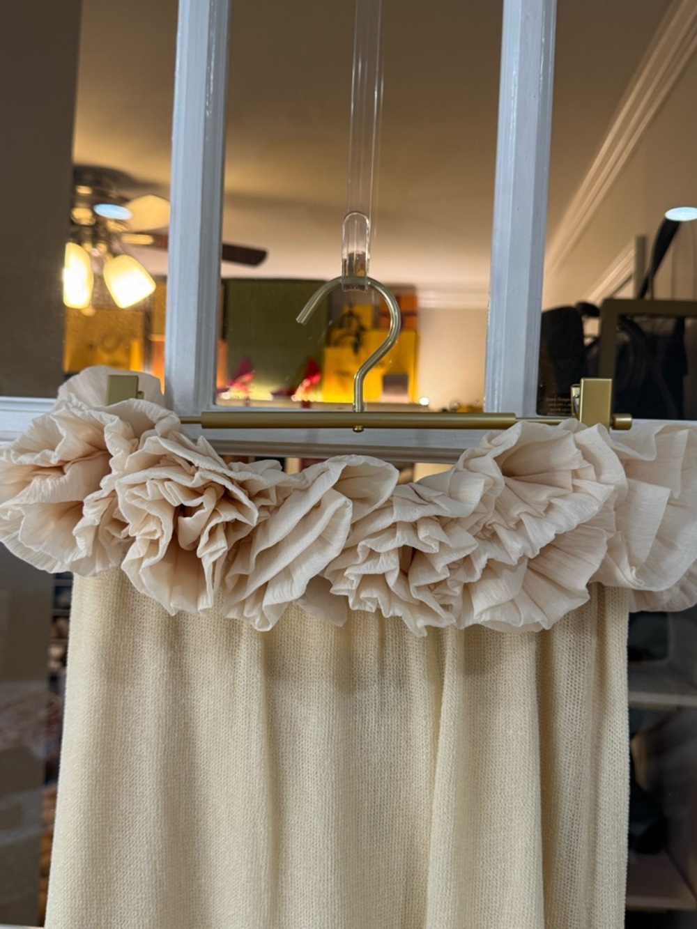 🥥THE MOST BEAUTIFUL Zara Strapless Cream Maxi Dress with Floral Ruffle - Picture 5 of 7
